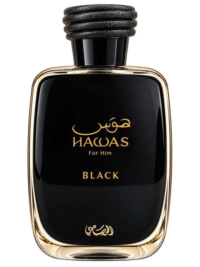 Rasasi Hawas Black fragrance bottle