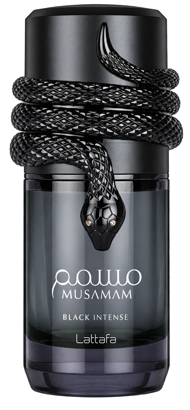 Lattafa Musamam Black Intense fragrance bottle